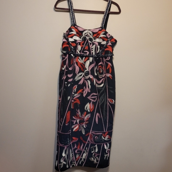 Foxiedox takeo embroidered navy dress - Picture 2 of 8